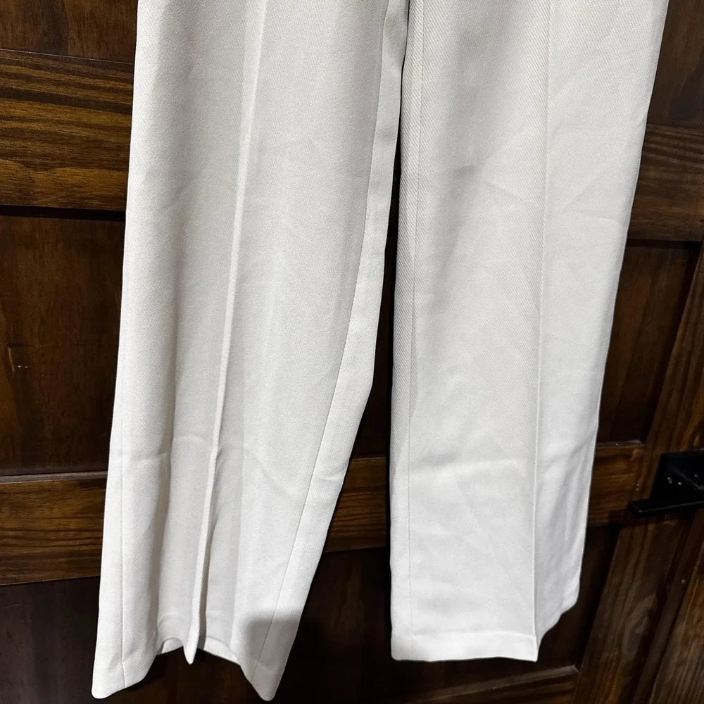 Aqua Pants‎ Womens Small Beige Wide Leg High Rise Pocket Stretch Trousers Office